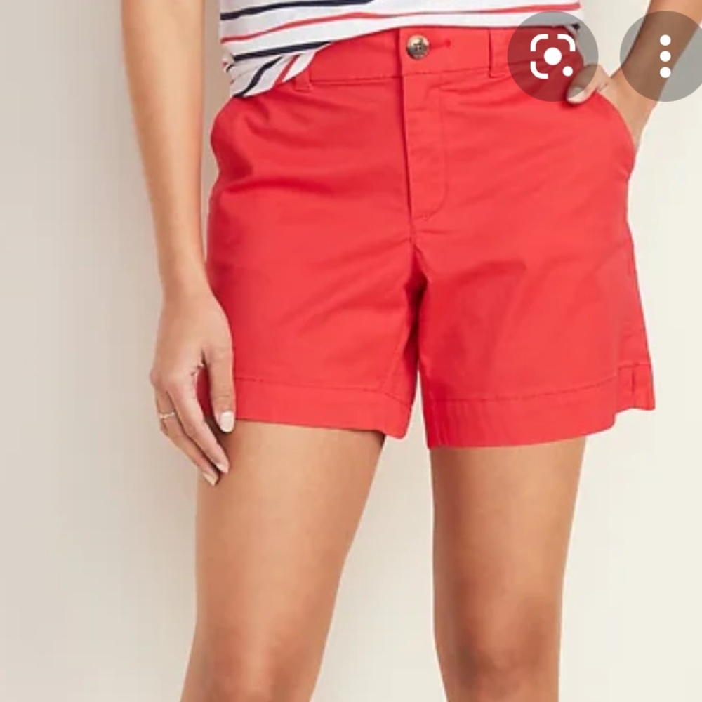 Old Navy Cotton Twill Everyday Mid Rise 5” Inseam Shorts Hot Pink Size 4 🩷